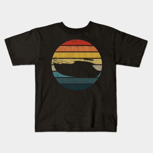 Boat Trip Silhouette On A Distressed Retro Sunset product Kids T-Shirt by theodoros20